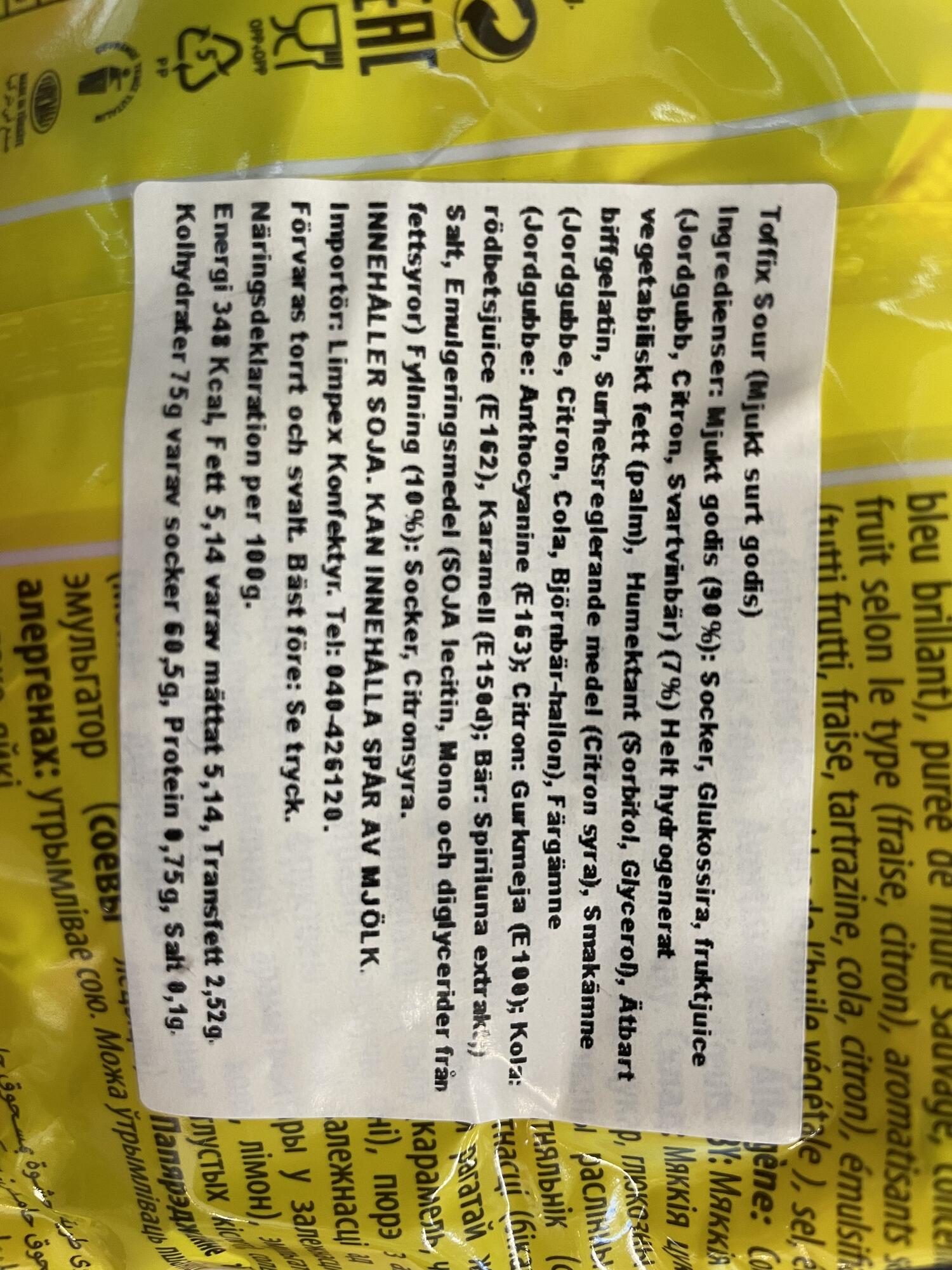 Sour Powder Filled Soft Candy  Toffix (300 gr)