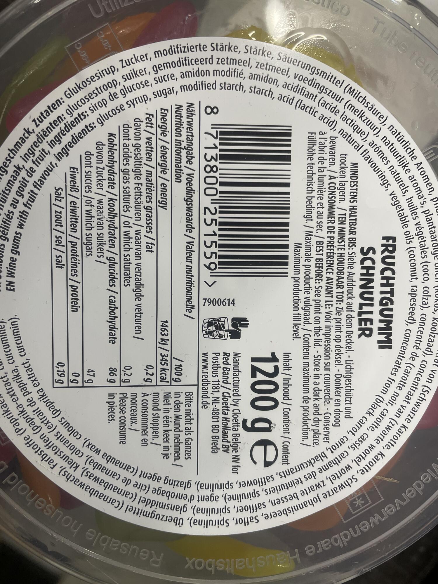 Frugtsutter Redband 1200 gram (Vegan)