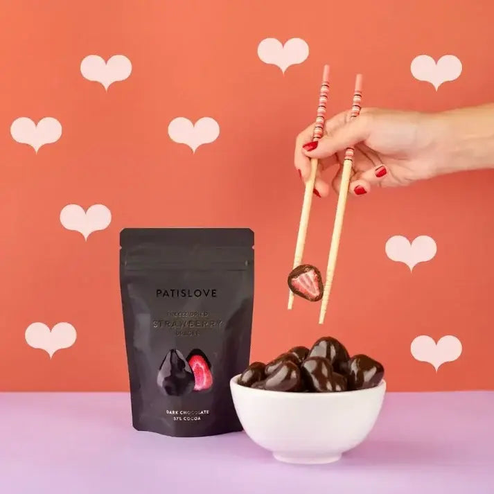 Frysetørrede Jordbær med mørk chokolade Patislove 80g