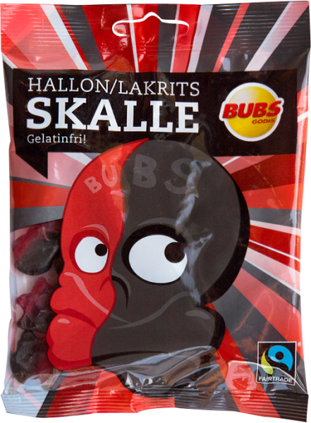 Hallon Lakrits Skalle (Bubs) 90g