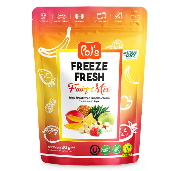 Frysetørret Frugtblanding Pol's 20g (Vegan)